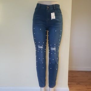 Dark Denim Ladies High Waisted Jeans S/M